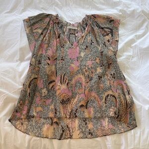 Ulla Johnson Metallic Short Sleeve Top